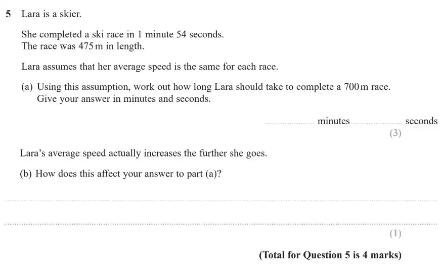 Question 5 - GCSE Edexcel Higher Maths Past Paper 3 (Calculator) - November 2018