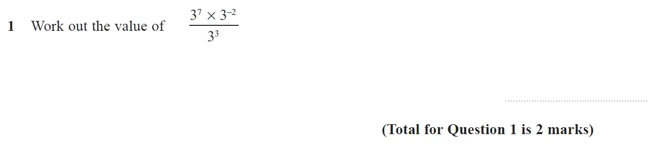 Question 1 - GCSE Edexcel Higher Maths Past Paper 1 (Non-Calculator) - November 2018