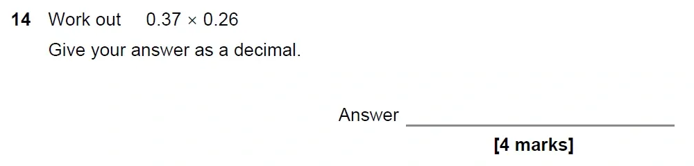 Question 14 - GCSE AQA Foundation Maths Past Paper 1 (Non-Calculator) - November 2022