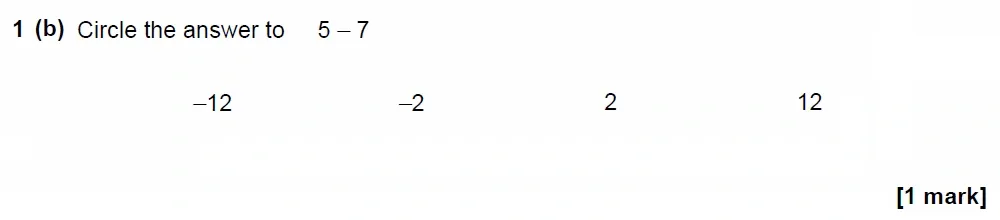 Question 01(b) - GCSE AQA Foundation Maths Past Paper 1 (Non-Calculator) - June 2022