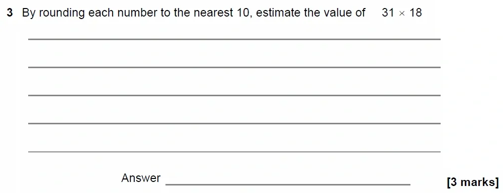 Question 03 - GCSE AQA Foundation Maths Past Paper 1 (Non-Calculator) - June 2022