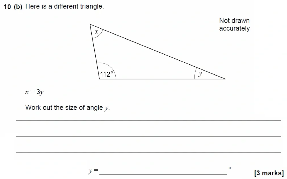 Question 10(b) - GCSE AQA Foundation Maths Past Paper 1 (Non-Calculator) - June 2022