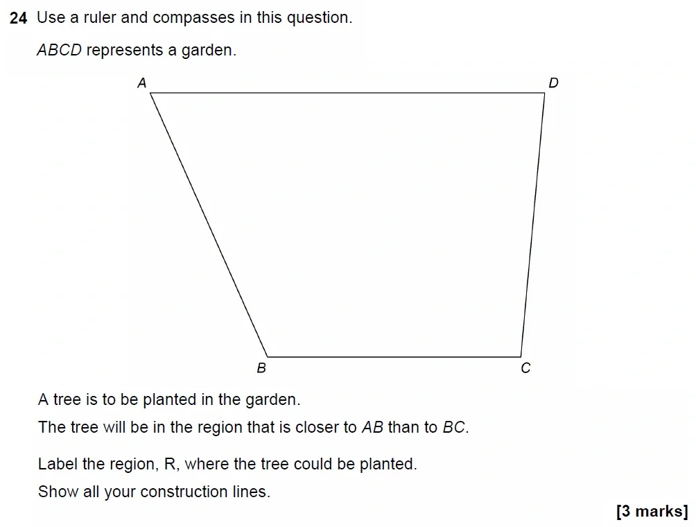 Question 24 - GCSE AQA Foundation Maths Past Paper 1 (Non-Calculator) - June 2022