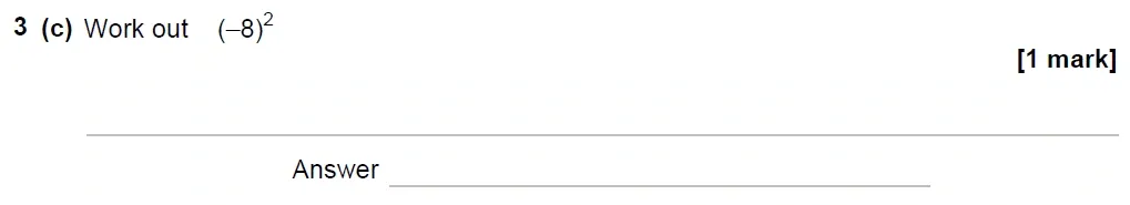 Question 03(c) - GCSE AQA Foundation Maths Past Paper 1 (Non-Calculator) - June 2023