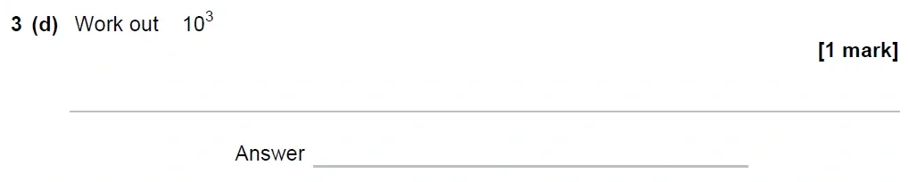 Question 03(d) - GCSE AQA Foundation Maths Past Paper 1 (Non-Calculator) - June 2023