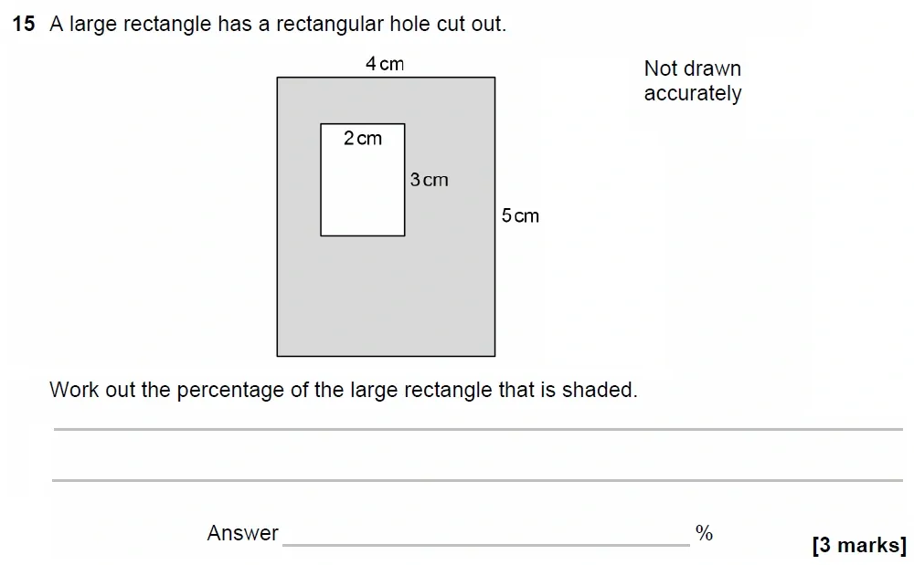 Question 15 - GCSE AQA Foundation Maths Past Paper 1 (Non-Calculator) - June 2023