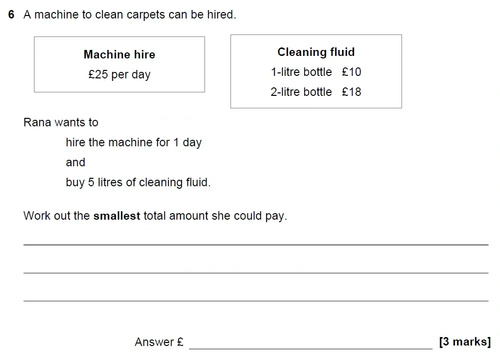 Question 06 - GCSE AQA Foundation Maths Past Paper 2 (Calculator) - June 2022