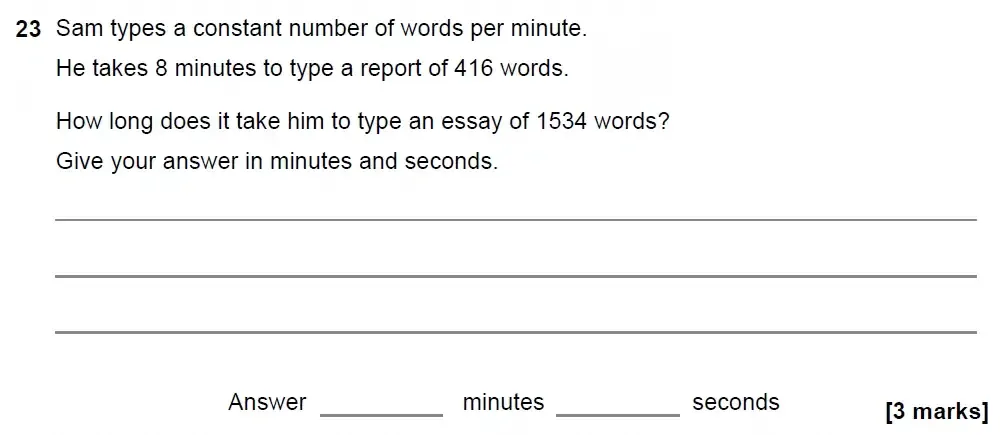 Question 23 - GCSE AQA Foundation Maths Past Paper 2 (Calculator) - June 2022