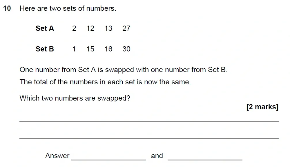 Question 10 - GCSE AQA Foundation Maths Past Paper 2 (Calculator) - November 2022