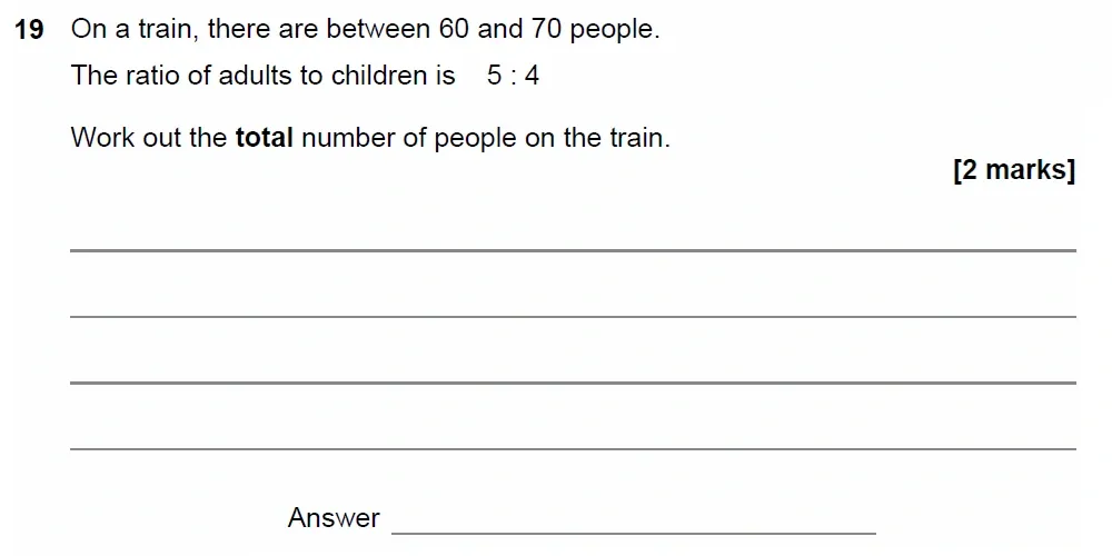Question 19 - GCSE AQA Foundation Maths Past Paper 2 (Calculator) - November 2022