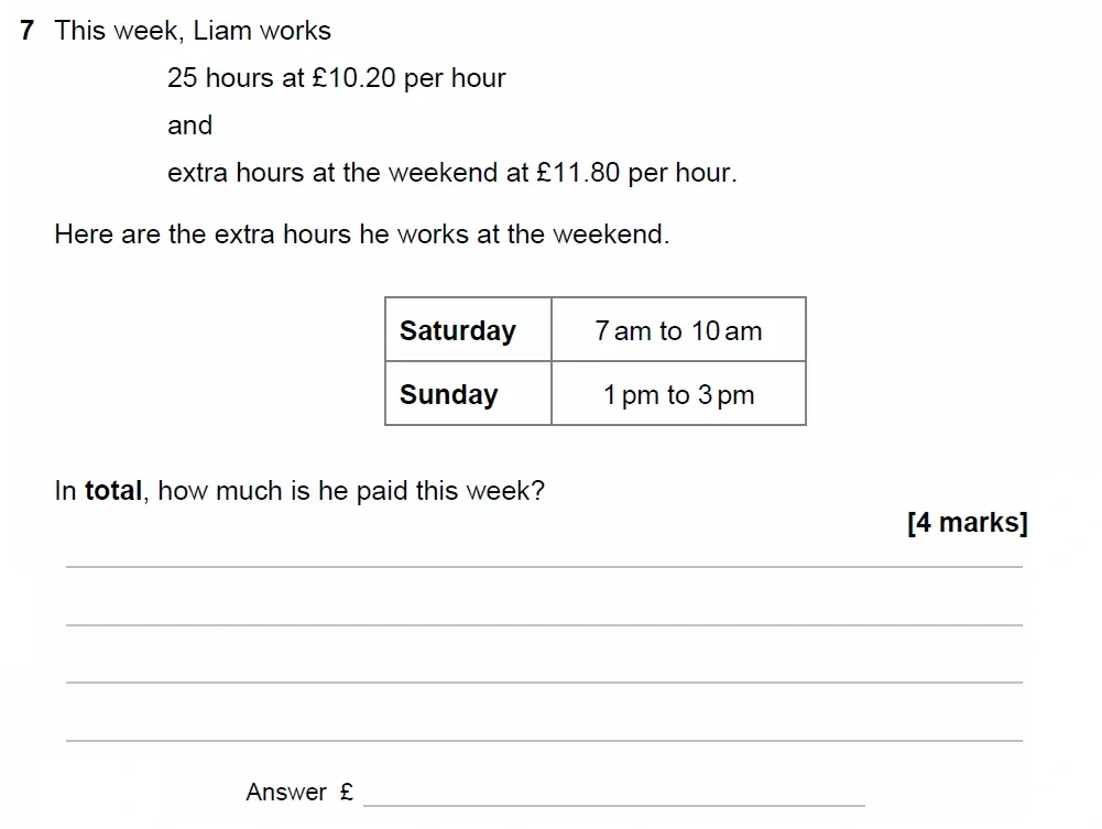 Question 07 - GCSE AQA Foundation Maths Past Paper 3 (Calculator) - June 2023
