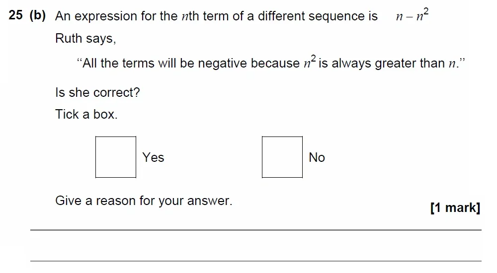 Question 25(b) - GCSE AQA Foundation Maths Past Paper 3 (Calculator) - November 2022