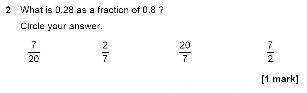 Question 02 - GCSE AQA Higher Maths Past Paper 1 (Non-Calculator) - June 2022