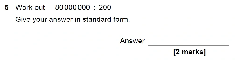Question 05 - GCSE AQA Higher Maths Past Paper 1 (Non-Calculator) - June 2022