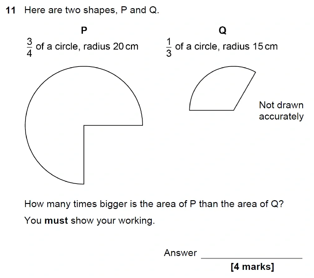 Question 11 - GCSE AQA Higher Maths Past Paper 1 (Non-Calculator) - June 2022