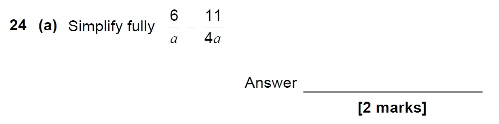 Question 24(a) - GCSE AQA Higher Maths Past Paper 1 (Non-Calculator) - June 2022