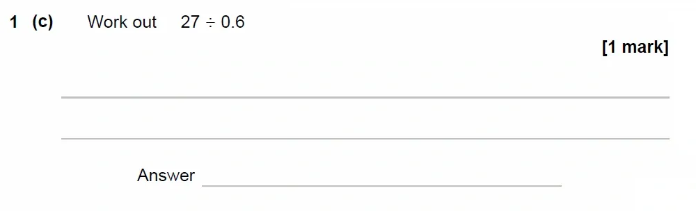 Question 01(c) - GCSE AQA Higher Maths Past Paper 1 (Non-Calculator) - June 2023