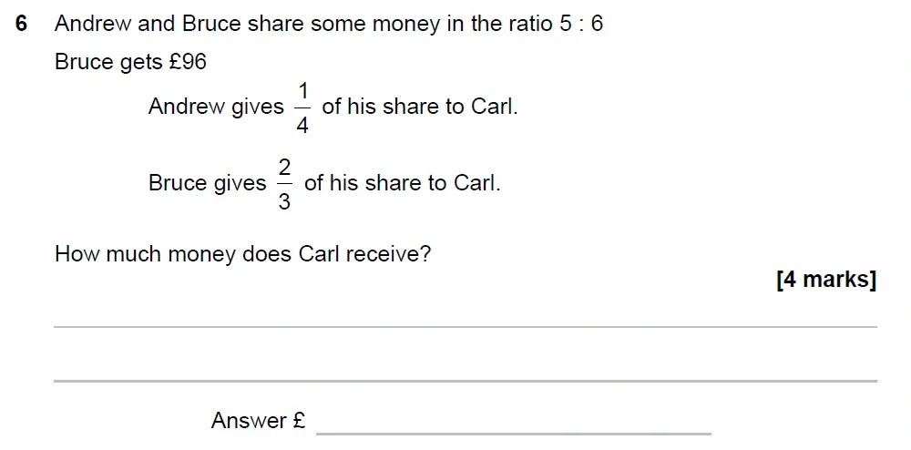 Question 06 - GCSE AQA Higher Maths Past Paper 1 (Non-Calculator) - June 2023
