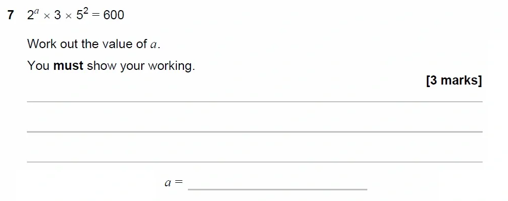 Question 07 - GCSE AQA Higher Maths Past Paper 1 (Non-Calculator) - June 2023
