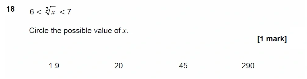 Question 18 - GCSE AQA Higher Maths Past Paper 1 (Non-Calculator) - June 2023