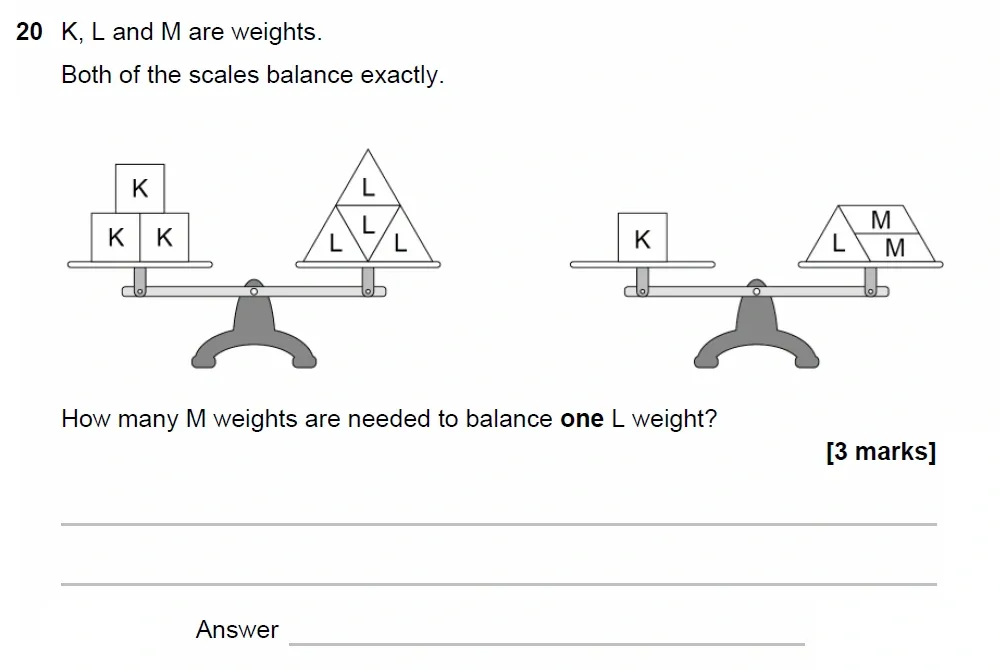 Question 20 - GCSE AQA Higher Maths Past Paper 1 (Non-Calculator) - June 2023