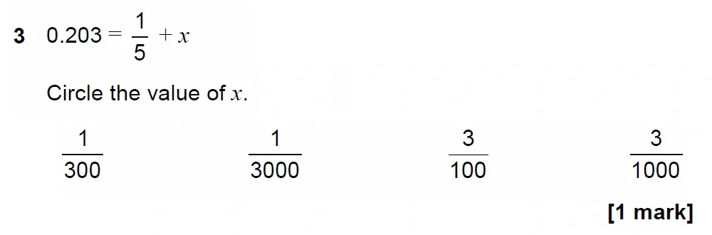 Question 03 - GCSE AQA Higher Maths Past Paper 1 (Non-Calculator) - November 2022