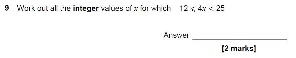 Question 09 - GCSE AQA Higher Maths Past Paper 1 (Non-Calculator) - November 2022