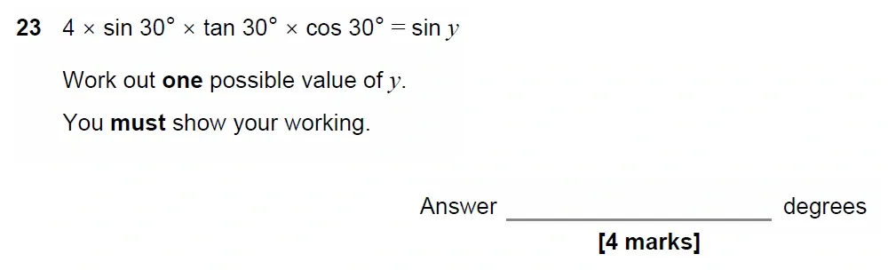 Question 23 - GCSE AQA Higher Maths Past Paper 1 (Non-Calculator) - November 2022
