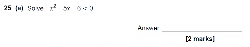 Question 25(a) - GCSE AQA Higher Maths Past Paper 1 (Non-Calculator) - November 2022