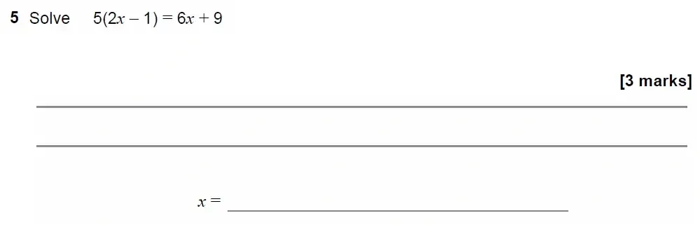 Question 05 - GCSE AQA Higher Maths Past Paper 2 (Calculator) - June 2022