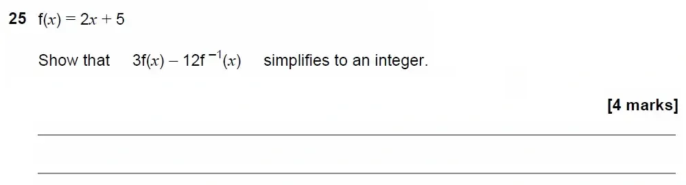 Question 25 - GCSE AQA Higher Maths Past Paper 2 (Calculator) - June 2022