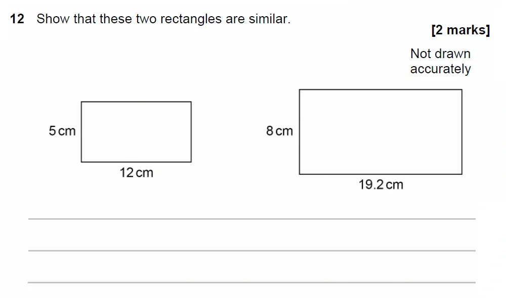 Question 12 - GCSE AQA Higher Maths Past Paper 2 (Calculator) - June 2023