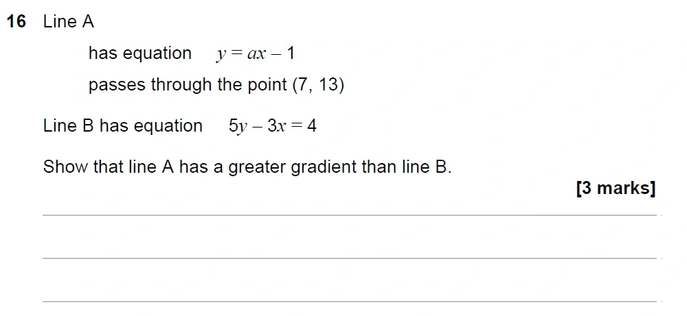 Question 16 - GCSE AQA Higher Maths Past Paper 2 (Calculator) - June 2023