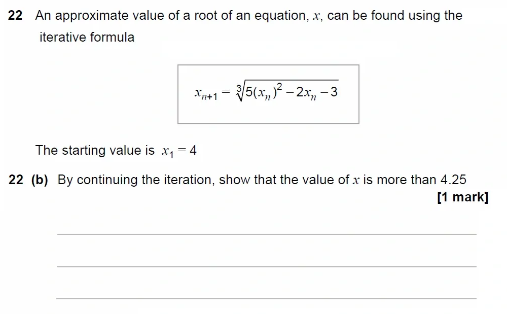 Question 22(b) - GCSE AQA Higher Maths Past Paper 2 (Calculator) - June 2023