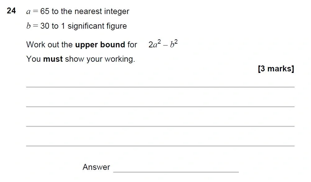 Question 24 - GCSE AQA Higher Maths Past Paper 2 (Calculator) - June 2023