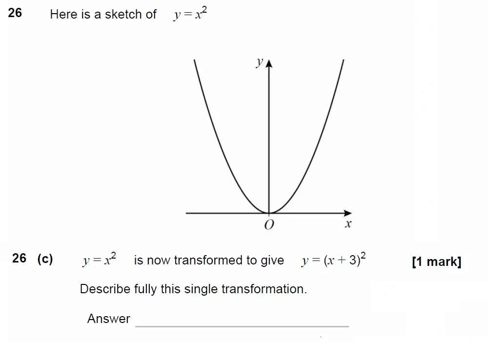 Question 26(c) - GCSE AQA Higher Maths Past Paper 2 (Calculator) - June 2023