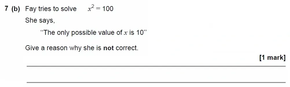 Question 07(b) - GCSE AQA Higher Maths Past Paper 2 (Calculator) - November 2022