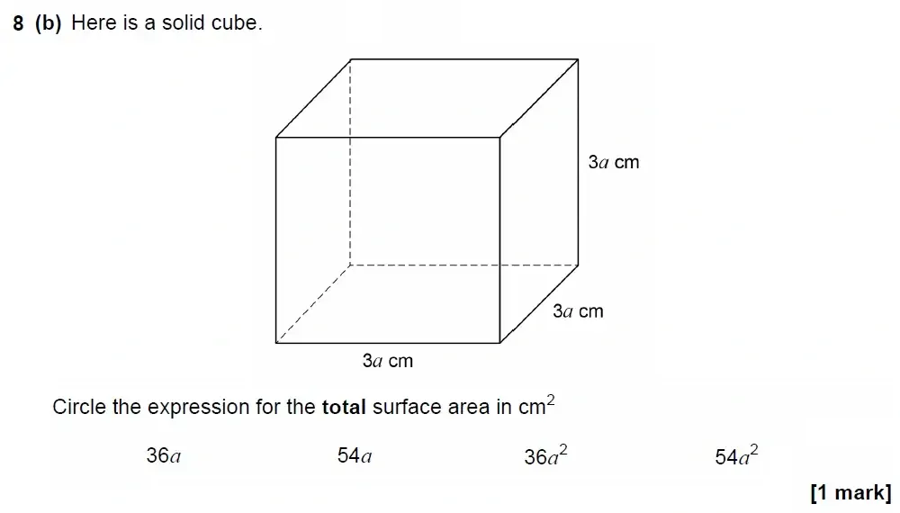 Question 08(b) - GCSE AQA Higher Maths Past Paper 2 (Calculator) - November 2022