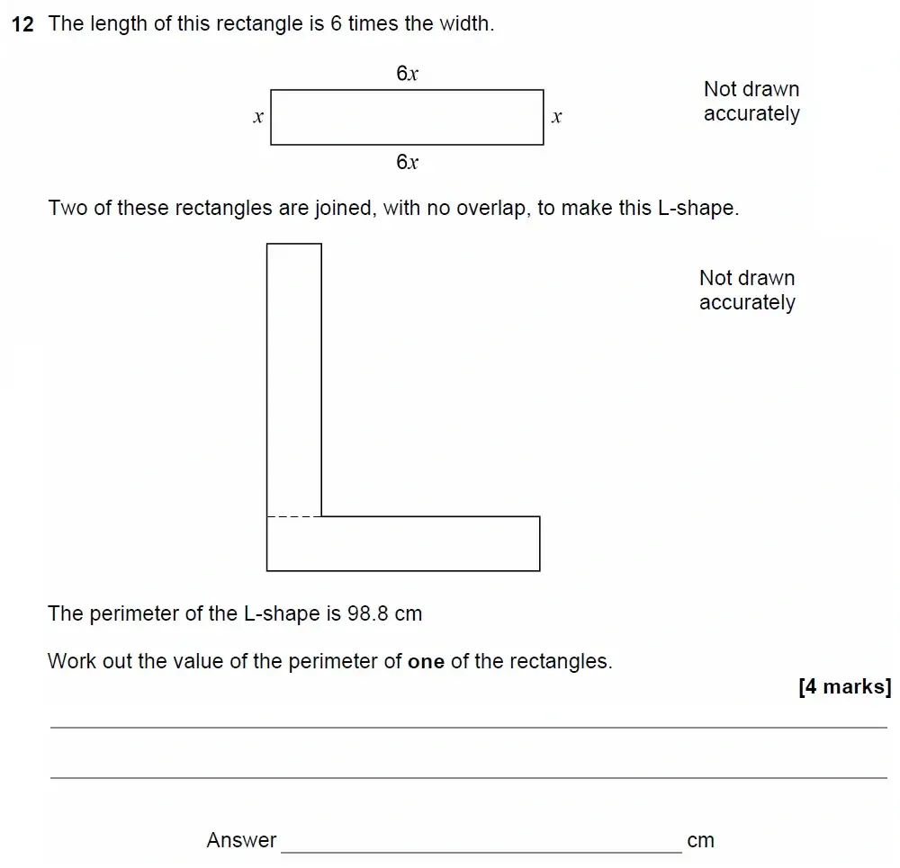 Question 12 - GCSE AQA Higher Maths Past Paper 2 (Calculator) - November 2022