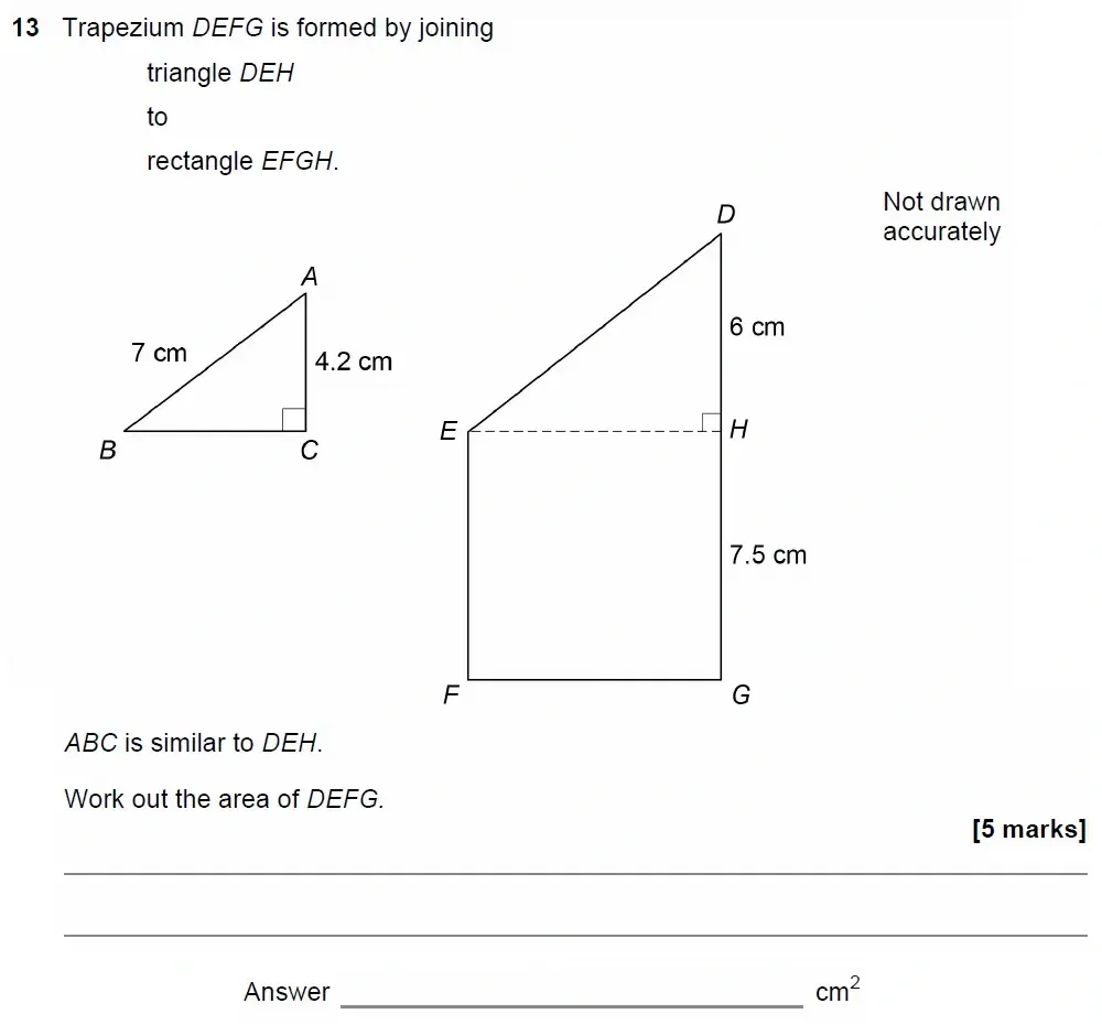 Question 13 - GCSE AQA Higher Maths Past Paper 2 (Calculator) - November 2022