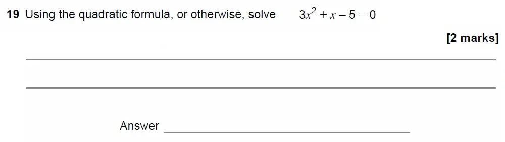 Question 19 - GCSE AQA Higher Maths Past Paper 2 (Calculator) - November 2022