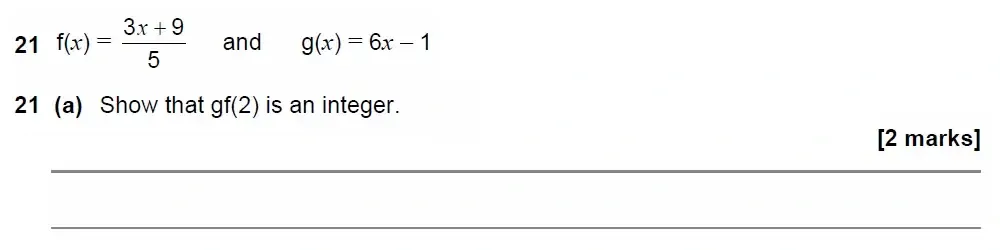 Question 21(a) - GCSE AQA Higher Maths Past Paper 2 (Calculator) - November 2022
