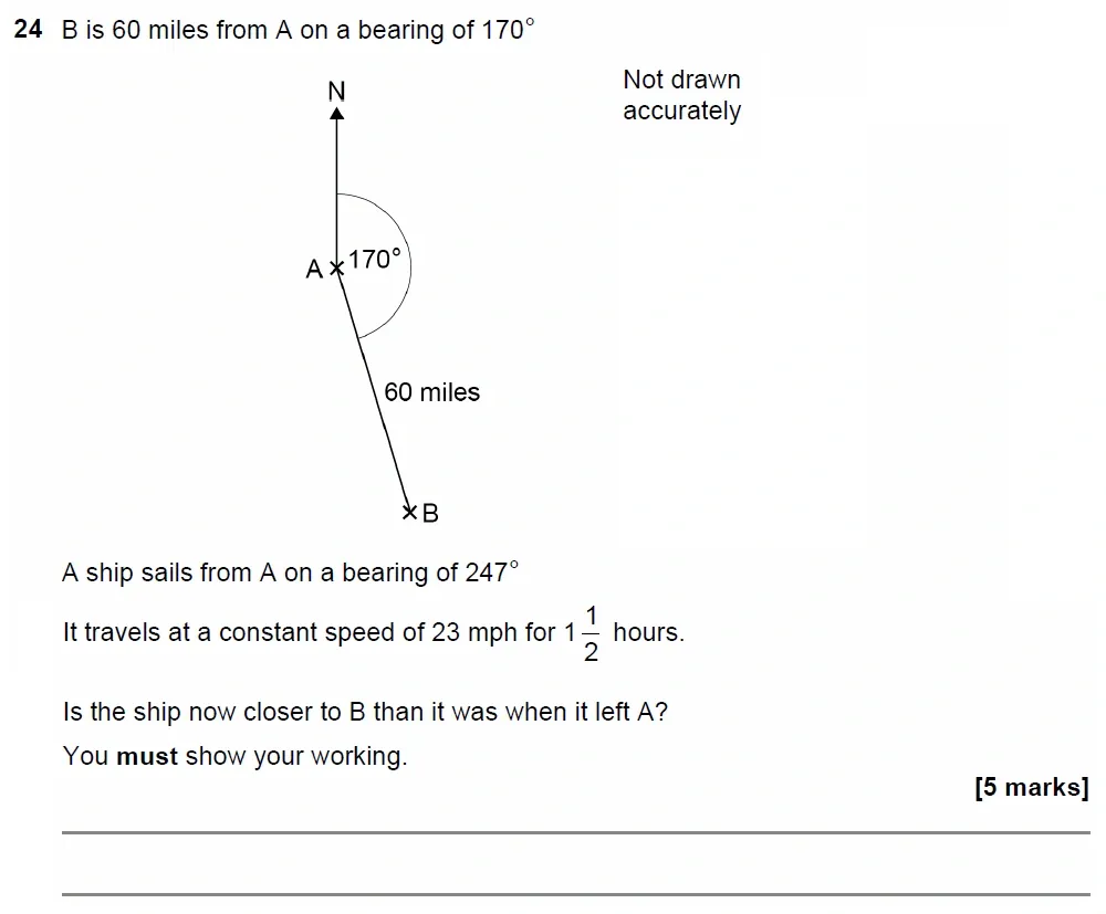 Question 24 - GCSE AQA Higher Maths Past Paper 2 (Calculator) - November 2022