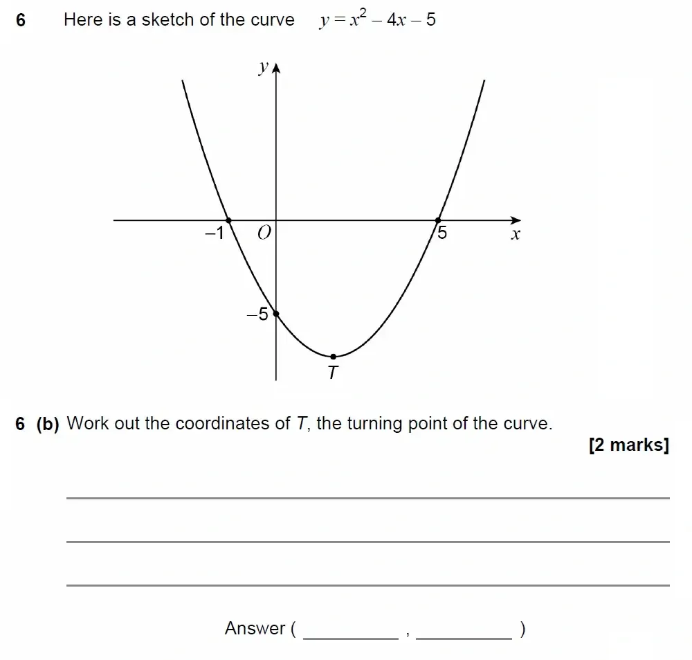Question 06(b) - GCSE AQA Higher Maths Past Paper 3 (Calculator) - June 2022