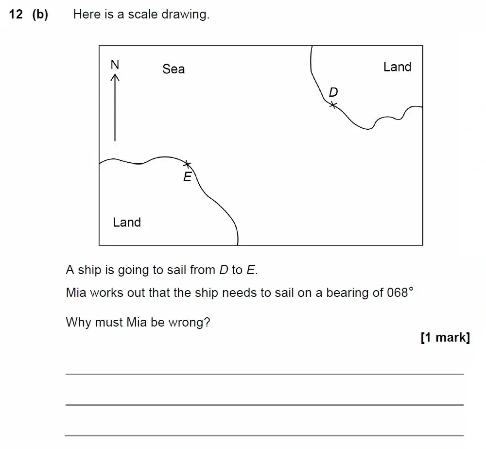 Question 12(b) - GCSE AQA Higher Maths Past Paper 3 (Calculator) - June 2022