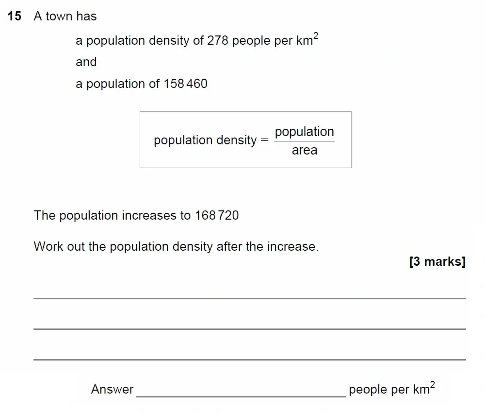Question 15 - GCSE AQA Higher Maths Past Paper 3 (Calculator) - June 2022