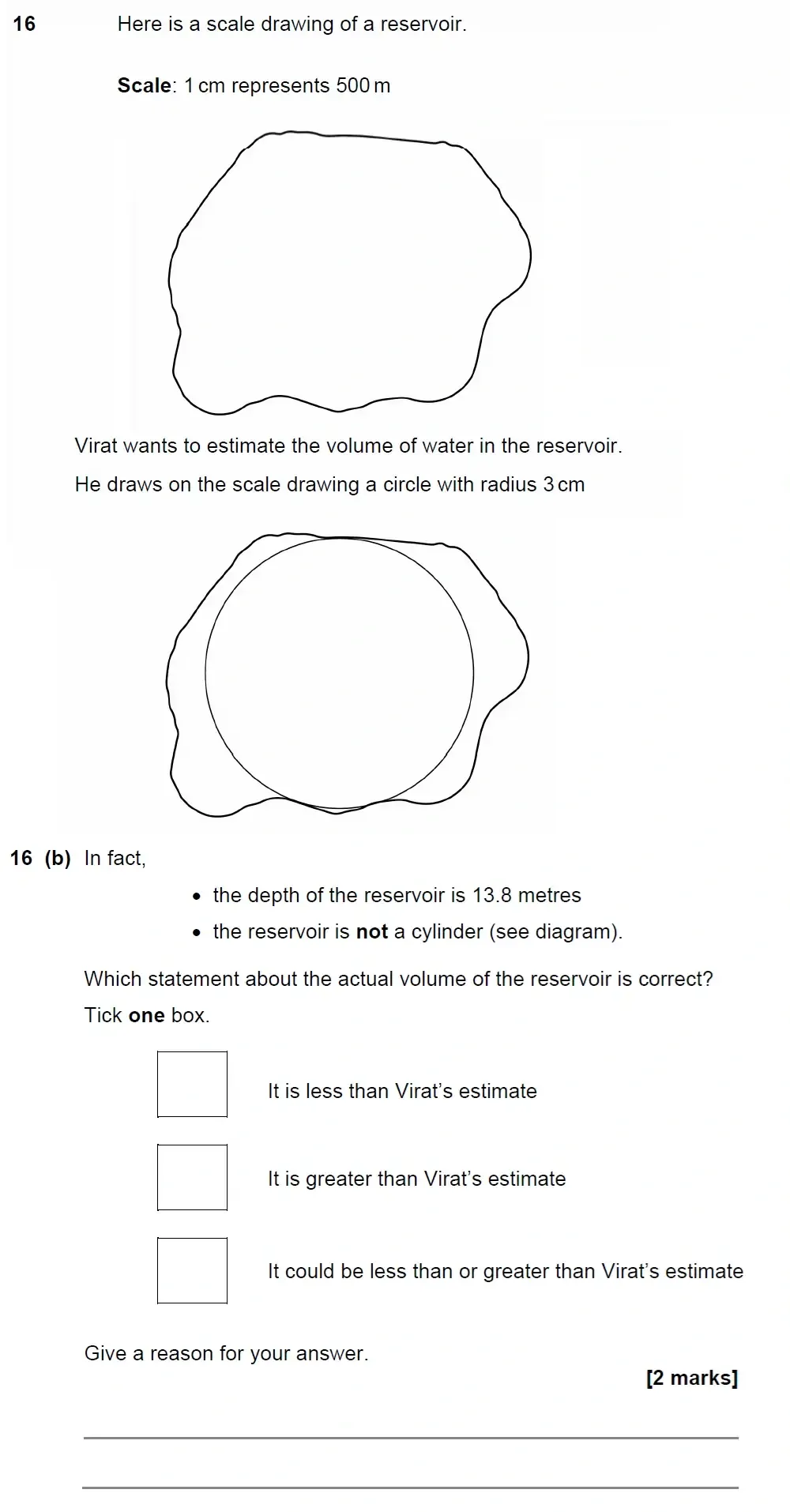 Question 16(b) - GCSE AQA Higher Maths Past Paper 3 (Calculator) - June 2022