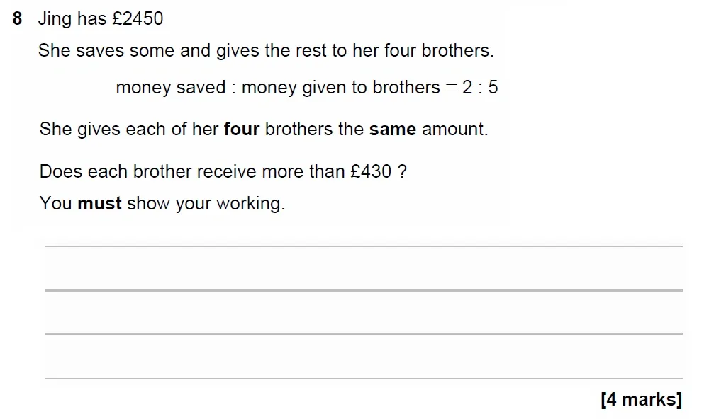 Question 08 - GCSE AQA Higher Maths Past Paper 3 (Calculator) - June 2023