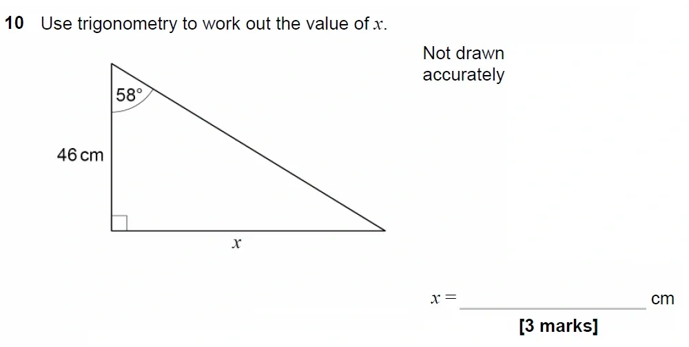 Question 10 - GCSE AQA Higher Maths Past Paper 3 (Calculator) - June 2023