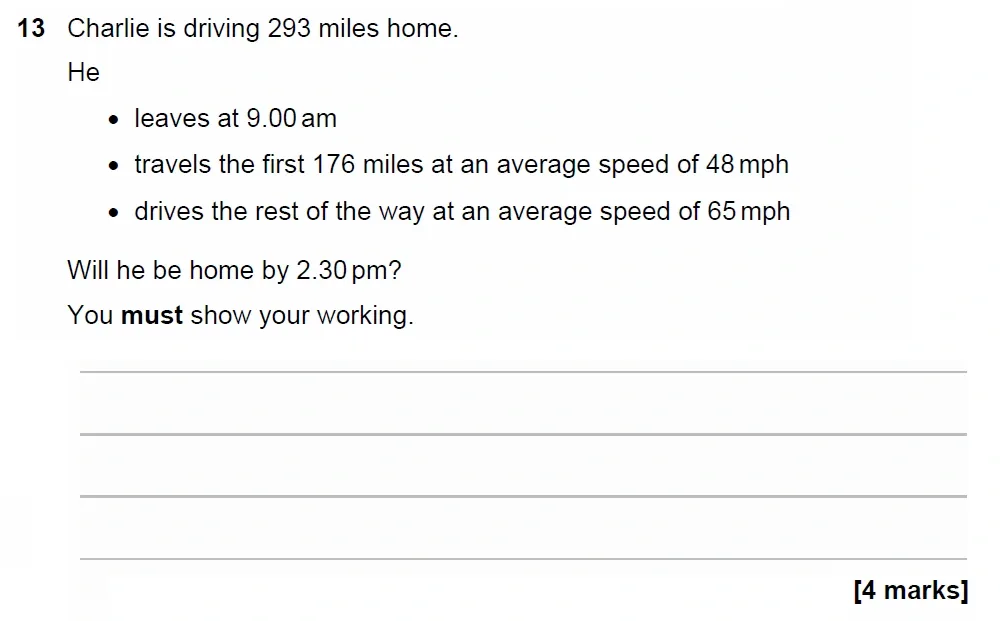 Question 13 - GCSE AQA Higher Maths Past Paper 3 (Calculator) - June 2023